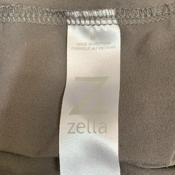 Zella lightweight stretch polyester cropped elastic waist gray tan pants Medium - Picture 10 of 11